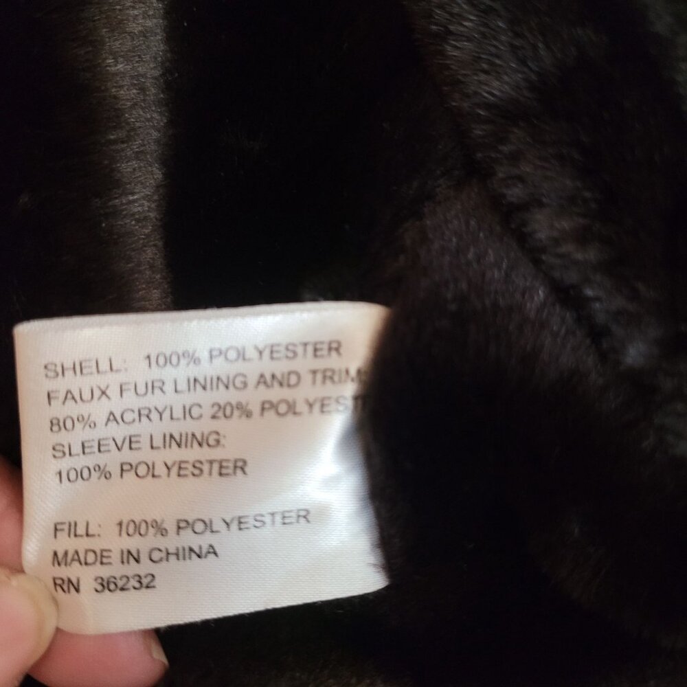 Gallery Womens Coat With Black Faux Fur Lining & Trim - Picture 9 of 11